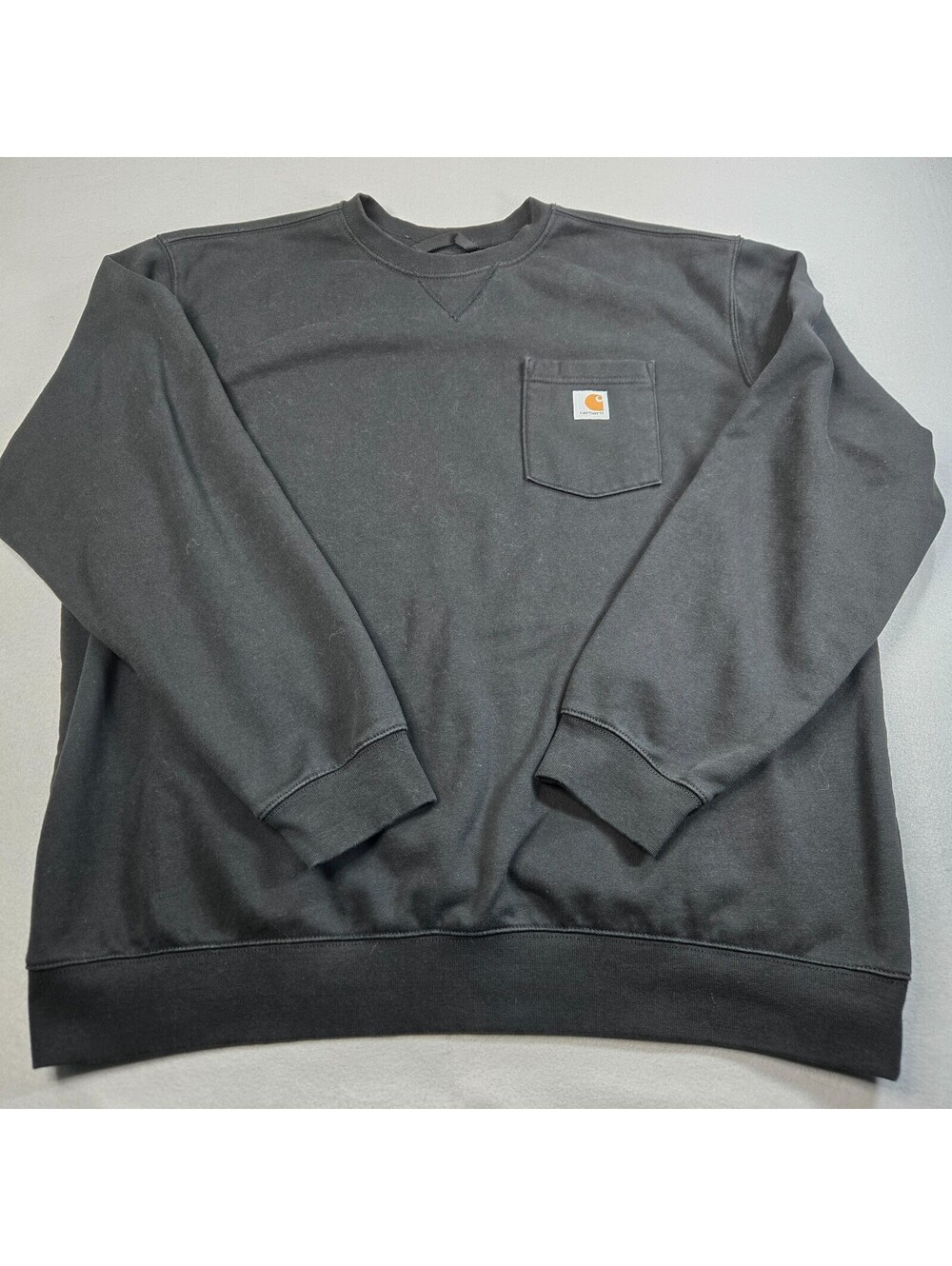 Carhartt Men's Loose Fit Black Crewneck Pocket Pullover Sweatshirt 2XL TS3852-M